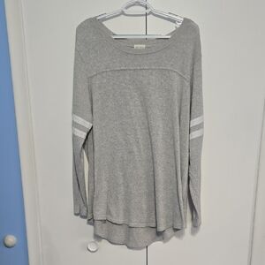 Ultra Flirt Gray‎ Long Sleeve Sweatshirt with White Stripes